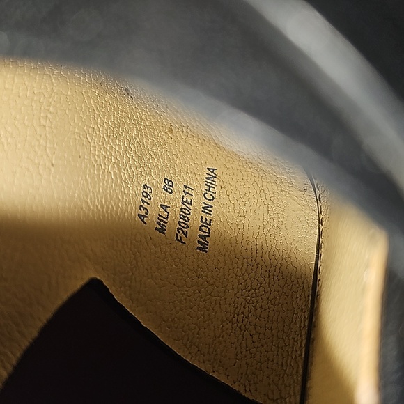 Coach MILA calfskin black leather strappy heels silver logo accent Size 8B VGUC - Picture 11 of 12